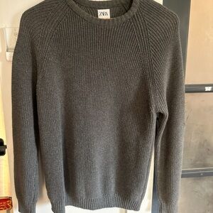 Zara Knit Crewneck Cotton Sweater